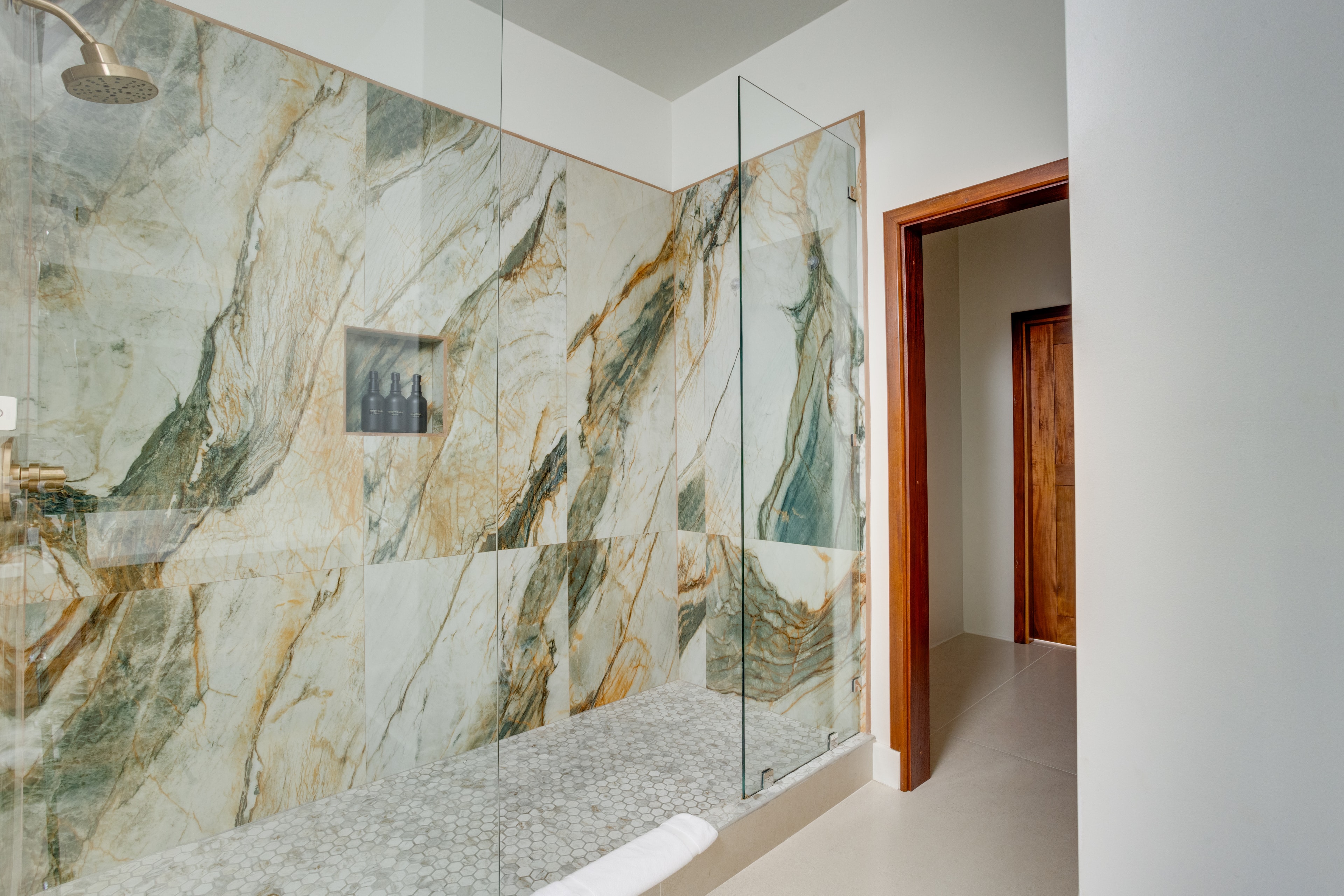 Master Suite Upstairs marble walk-in shower